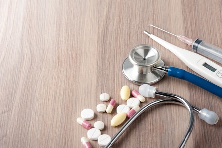 abstract stethoscope background, healthcare and medical conceptの写真素材