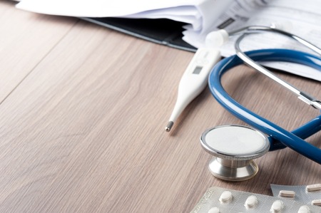 abstract stethoscope background, healthcare and medical conceptの写真素材