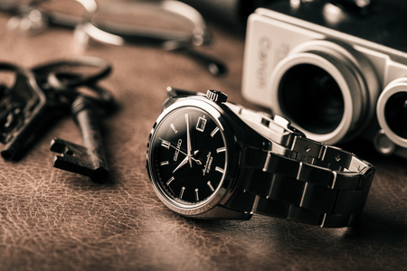BANGKOK, THAILAND - AUGUST 10, 2017: The SEIKO SARB033 with Seiko Automatic 6R15 movement. The SARB033 is a Japanese Domestic Market watch model.のeditorial素材