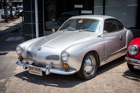PHUKET, THAILAND - APRIL 19, 2018: Vintage Volkswagen Karmann ghia parked in Phuket, Thailand.