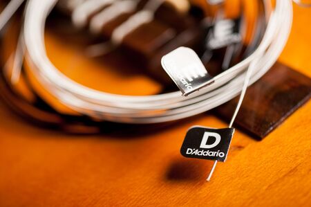 BANGKOK, THAILAND - JULY 03, 2018: Classical guitar strings from D'Addario. D'Addario is a...