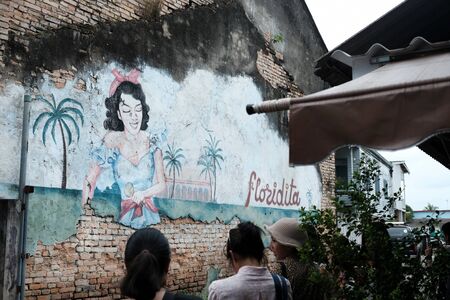 CHANTHABURI, THAILAND - JULY 28, 2018: Street art at Chanthaboon old town in Chanthaburi, Thailand.のeditorial素材