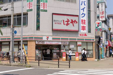 OSAKA, JAPAN - MAY 20, 2016: 7-Eleven Osaka Tempozan convenience store near Tempozan harbor village...