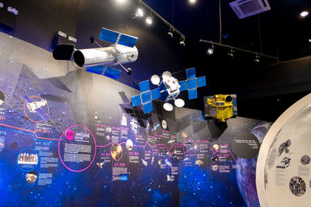 CHONBURI, THAILAND - SEPTEMBER 25, 2019: Exhibition zone in Space Inspirium Museum, Thailandのeditorial素材