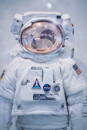 CHONBURI, THAILAND - SEPTEMBER 25, 2019: Astronaut space suite in Inspirium Museum, Thailandのeditorial素材