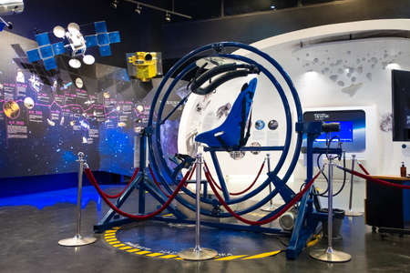 CHONBURI, THAILAND - SEPTEMBER 25, 2019: Human Gyroscope Simulator in Space Inspirium Museum,...