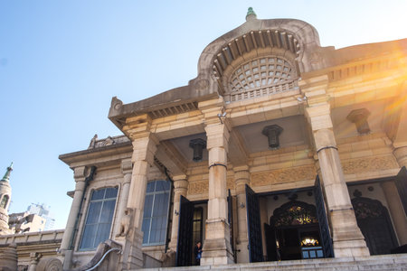 TOKYO, JAPAN - NOVEMBER 06, 2019: Tsukiji Honganji Buddhist Temple located next to Tsukiji Fish Market in Tokyo, Japan.のeditorial素材