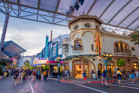 SINGAPORE - MAY 10, 2019: Store in Universal Studios Singapore. Universal Studios is famous theme park located on Sentosa Island, Singapore.のeditorial素材