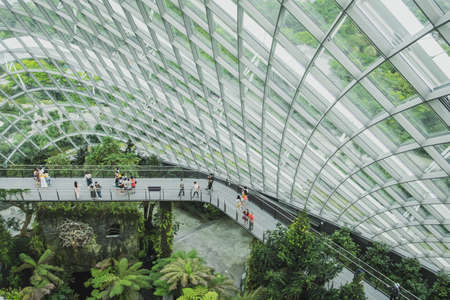 SINGAPORE - MAY 11, 2019: The Cloud Forest Dome, withのeditorial素材