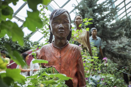 SINGAPORE - MAY 11, 2019: Decorations in Flower Dome at Gardens by the bay. The Flower Dome and the Cloud Forest Dome are the worldのeditorial素材