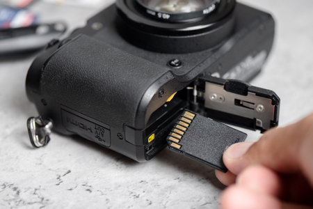 SD memory card, the storage for electronic device such as camera and computer.の写真素材