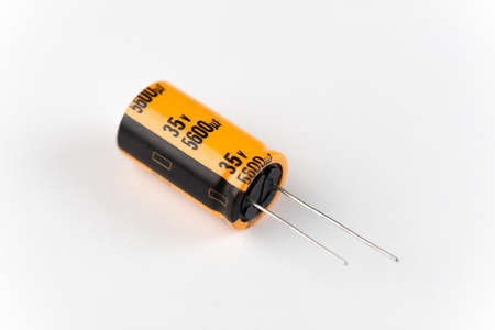 Isolated capacitor, used in electronic device. Electronic parts concept.