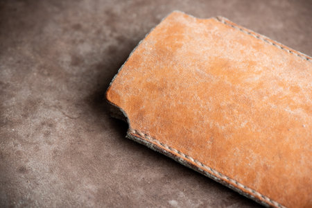 Mould on leather product. Leather care concept.の写真素材