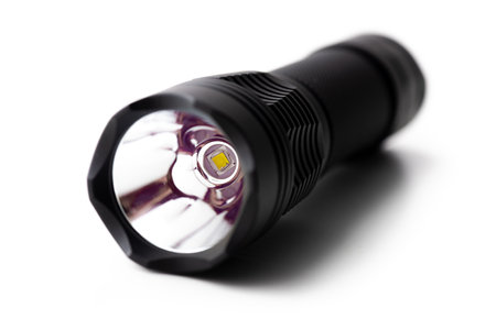 pocket flashlight for Everyday Carry (EDC) isolated over white background.