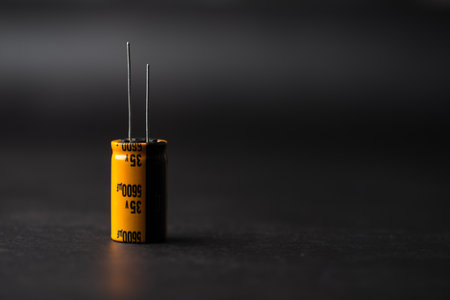 Isolated capacitor, used in electronic device. Electronic parts concept.の写真素材