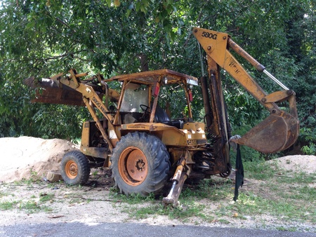 Backhoe side view