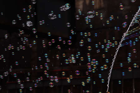 a lot of soap bubbles
