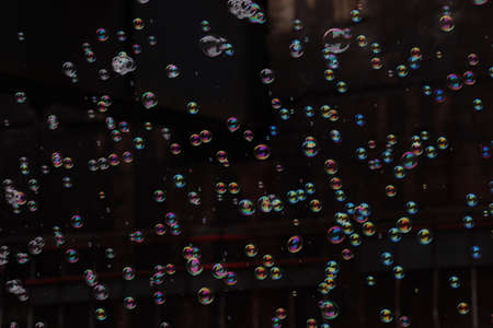 a lot of soap bubblesの写真素材