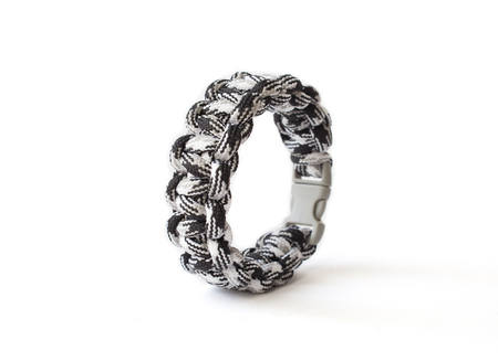 Paracord bracelet isolated on white background.の写真素材