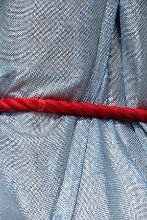 Paris, France. September 19, 2021. Christo and Jeanne-CLaude âs temporary work. A close-up of the material of âArc de Triomphe Wrappedâ.のeditorial素材