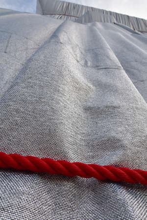 Paris, France. September 19, 2021. Christo and Jeanne-CLaude â€™s temporary work. A close-up of...