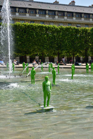 Paris, France. The 30th anniversary "L'Homme de Bessines" installed in Palais Royal. May 9, 2022.のeditorial素材