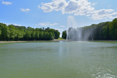 Hauts-de-Seine, France. A canal in the gardens of Sceaux Park. August 24, 2021.のeditorial素材