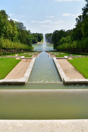 Hauts-de-Seine, France. A canal in the gardens of Sceaux Park. August 24, 2021.のeditorial素材
