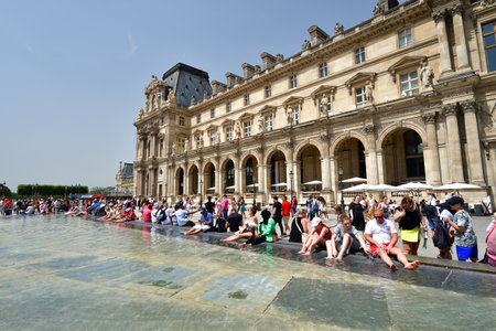 Paris, France. The day when it became 39 degrees due to the influence of heat waves. June 18, 2022.のeditorial素材