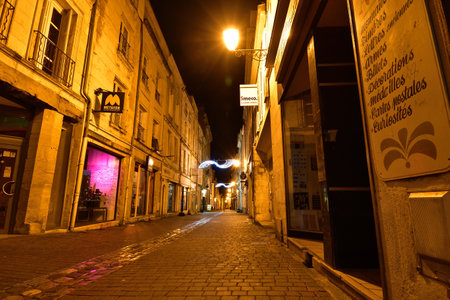 France, Poitiers. Night view of the city. December 28, 2022.のeditorial素材