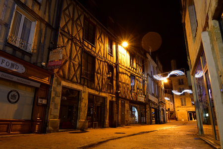 France, Poitiers. Night view of the city. December 28, 2022.のeditorial素材