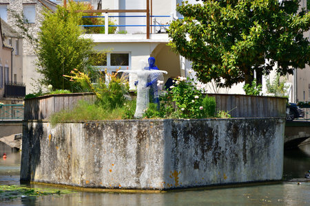 France, Montargis. Cityscape with a canal. May 29, 2023.のeditorial素材