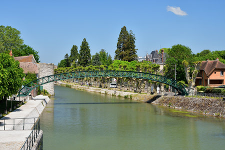 France, Montargis. Cityscape with a canal. May 29, 2023.のeditorial素材