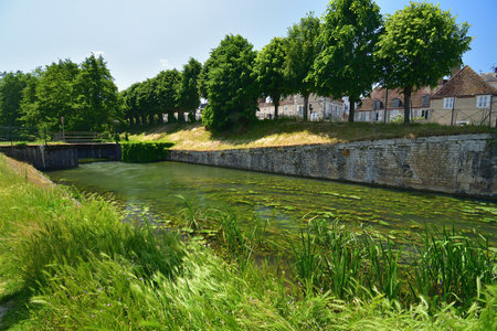 France, Montargis. Cityscape with a canal. May 29, 2023.のeditorial素材