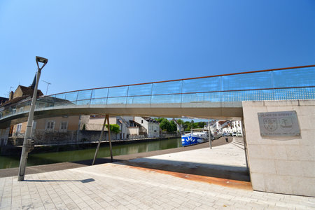 France, Montargis. Cityscape with a canal. May 29, 2023.のeditorial素材