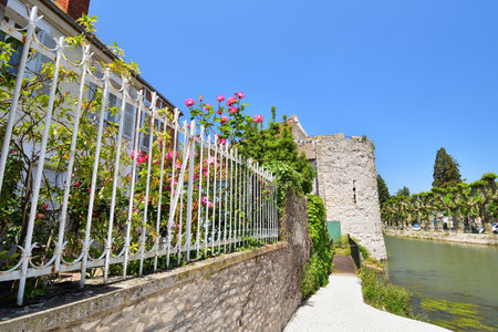 France, Montargis. Cityscape with a canal. May 29, 2023.のeditorial素材