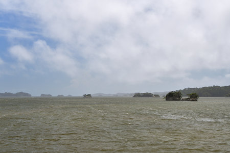 Matsushima, Miyagi Prefecture, Japan. View from Matsushima coast, beautiful islands. August 9, 2023.の写真素材