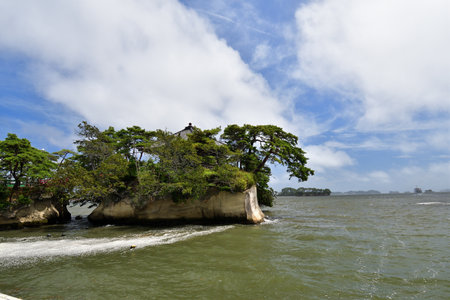 Matsushima, Miyagi Prefecture, Japan. View from Matsushima coast, beautiful islands. August 9, 2023.の写真素材