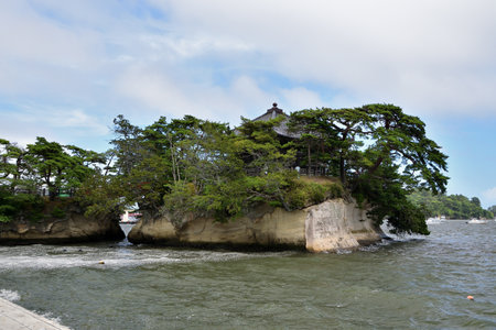 Matsushima, Miyagi Prefecture, Japan. View from Matsushima coast, beautiful islands. August 9, 2023.の写真素材