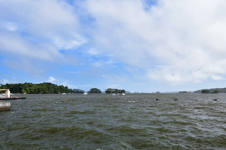 Matsushima, Miyagi Prefecture, Japan. View from Matsushima coast, beautiful islands. August 9, 2023.の写真素材