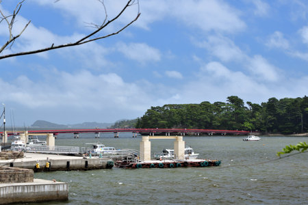 Matsushima, Miyagi Prefecture, Japan. View from Matsushima coast, beautiful islands. August 9, 2023.のeditorial素材