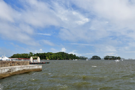 Matsushima, Miyagi Prefecture, Japan. View from Matsushima coast, beautiful islands. August 9, 2023.のeditorial素材