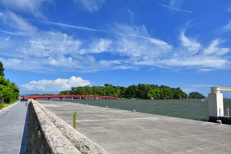 Matsushima, Miyagi Prefecture, Japan. View from Matsushima coast, beautiful islands. August 9, 2023.のeditorial素材