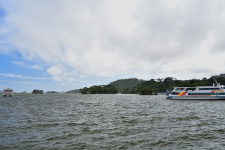 Matsushima, Miyagi Prefecture, Japan. View from Matsushima coast, beautiful islands. August 9, 2023.のeditorial素材