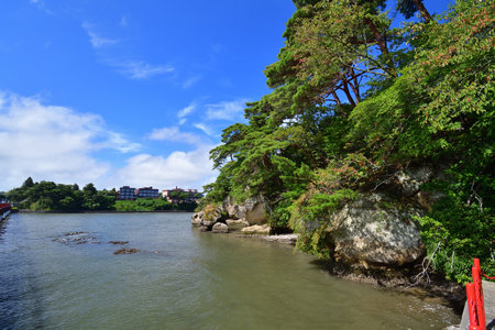 Matsushima, Miyagi Prefecture, Japan. Fukuura Island on the Matsushima coast. August 9, 2023.の写真素材