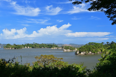 Matsushima, Miyagi Prefecture, Japan. View from Fukuura Island on the Matsushima coast. August 9, 2023.の写真素材
