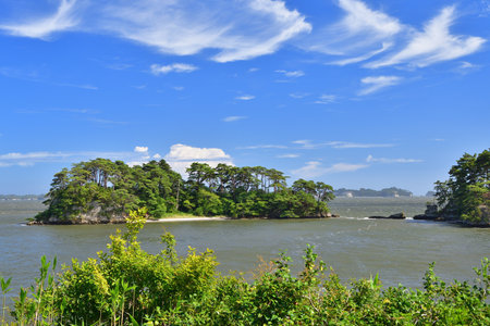 Matsushima, Miyagi Prefecture, Japan. View from Fukuura Island on the Matsushima coast. August 9, 2023.の写真素材
