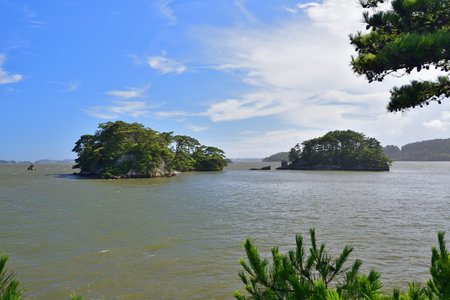 Matsushima, Miyagi Prefecture, Japan. View from Fukuura Island on the Matsushima coast. August 9, 2023.の写真素材