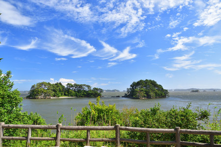 Matsushima, Miyagi Prefecture, Japan. View from Fukuura Island on the Matsushima coast. August 9, 2023.の写真素材