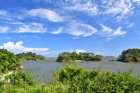 Matsushima, Miyagi Prefecture, Japan. View from Fukuura Island on the Matsushima coast. August 9, 2023.の写真素材